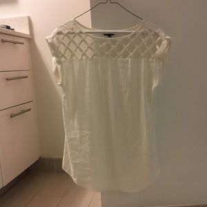 Cream Express Silky Top with Cross Cross Detail XS